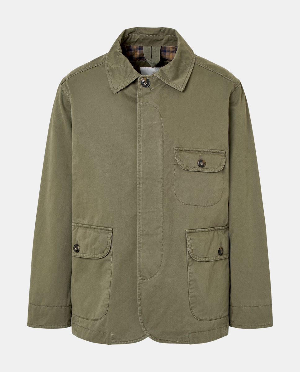 Casaco Safari de Algodão com Lavagem Caqui-6