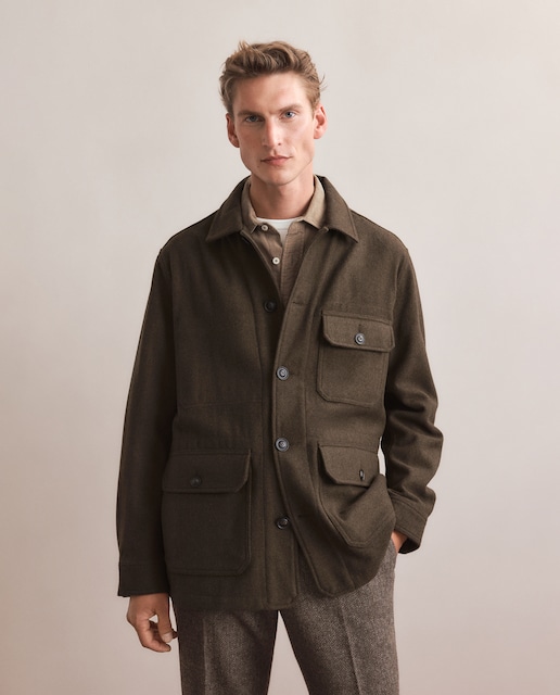 Imagem 0 de Casaco Worker de Pano com Mistura de Lã