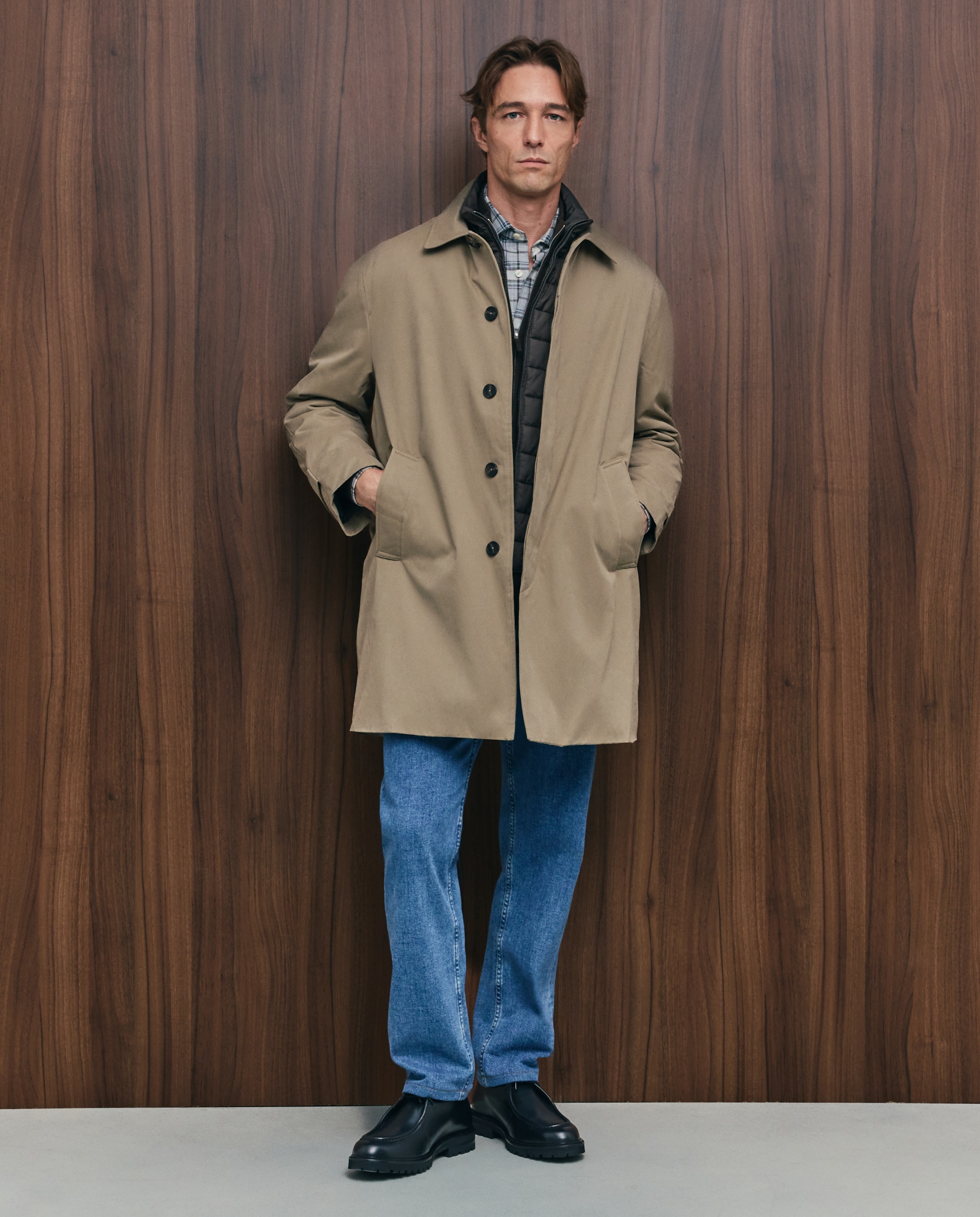 Gabardina forro acolchado y pecherin mezcla con algodón hombre - Emidio Tucci - Natural Natural-2