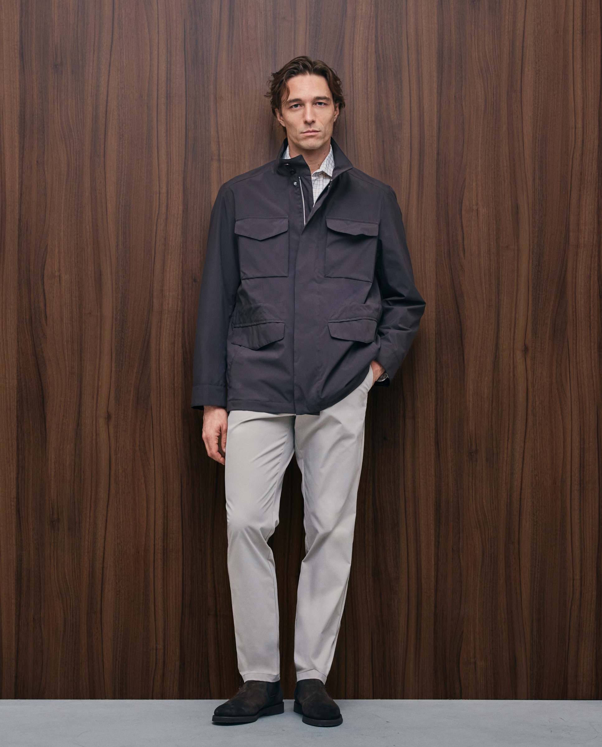 Parka multibolsillos tejido técnico hombre - Emidio Tucci - Marrón oscuro Marrón oscuro-2
