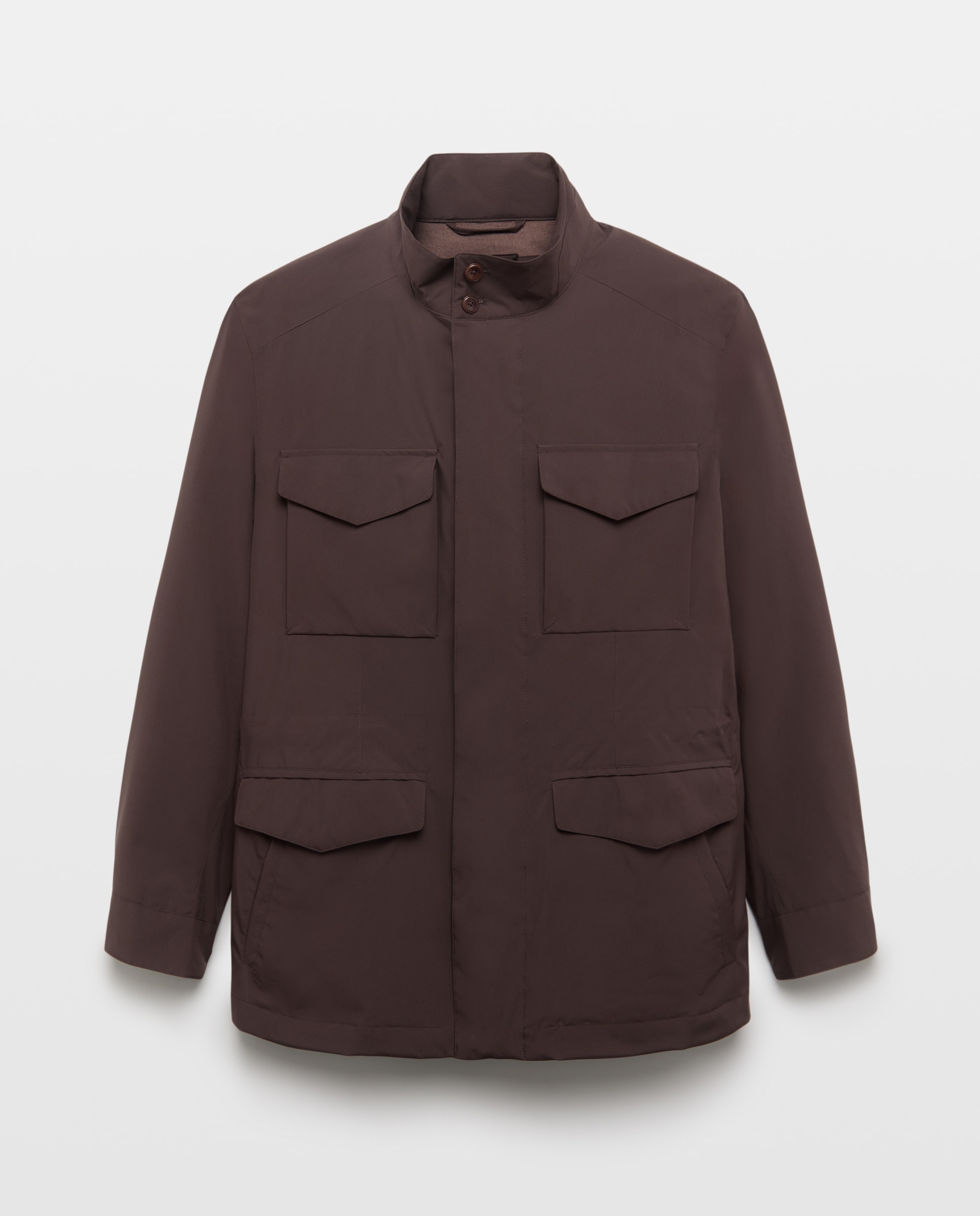 Parka multibolsillos tejido técnico hombre - Emidio Tucci - Marrón oscuro Marrón oscuro-4