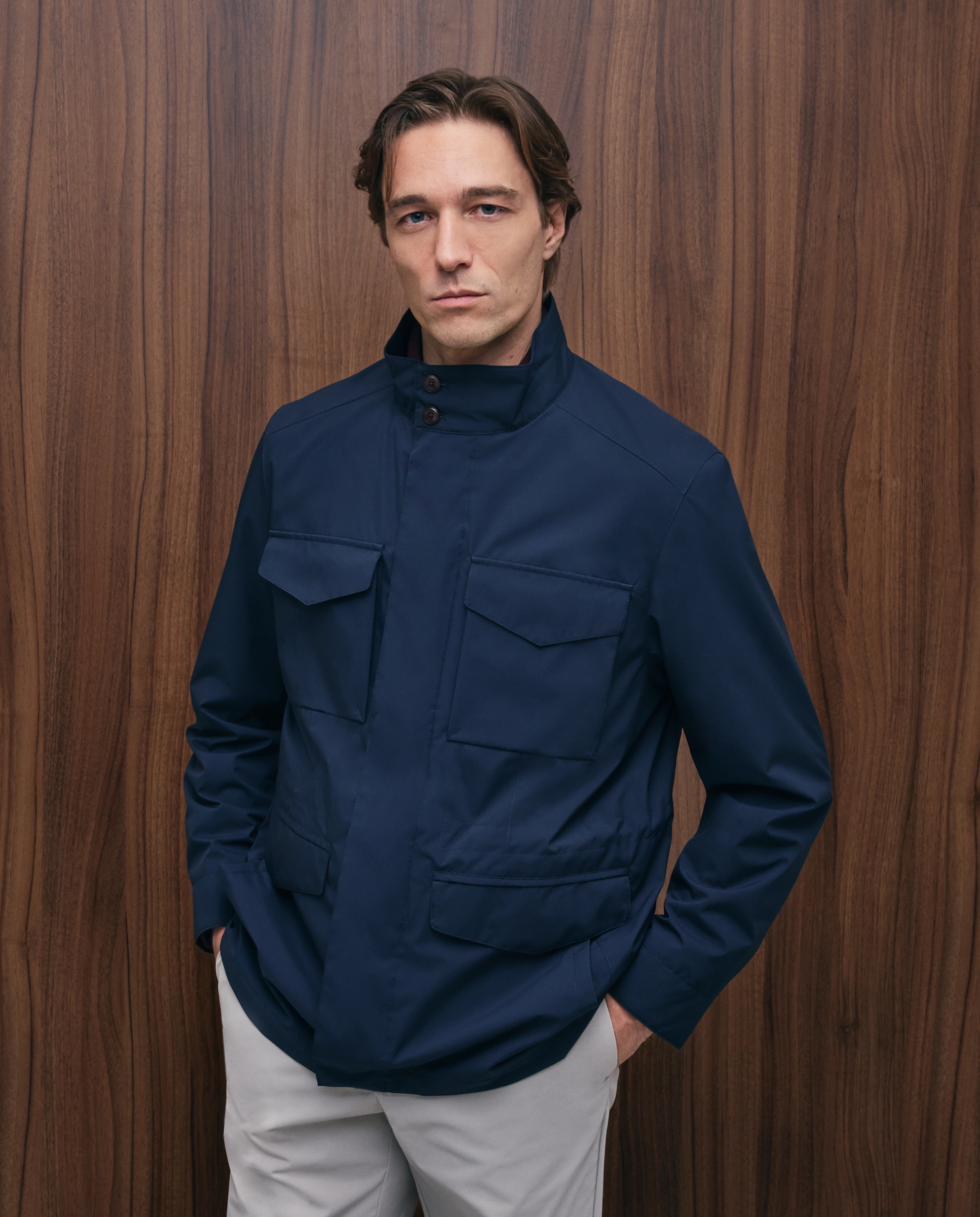 Parka Multibolsos em Tecido Técnico Azul-marinho-2
