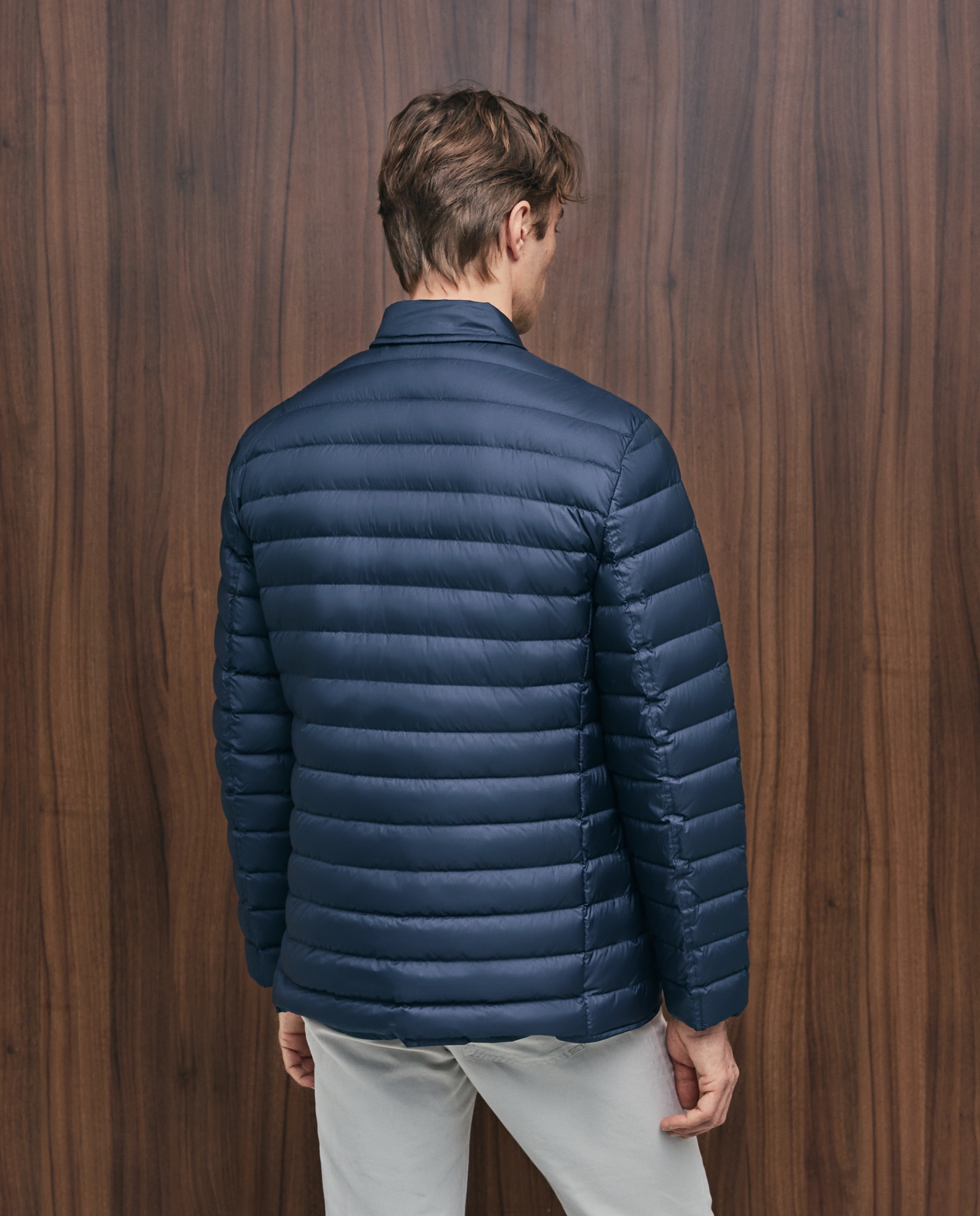 Imagen 4 de Blazer de plumas con botones y cremallera oculta hombre - Emidio Tucci - Azul marino Azul marino