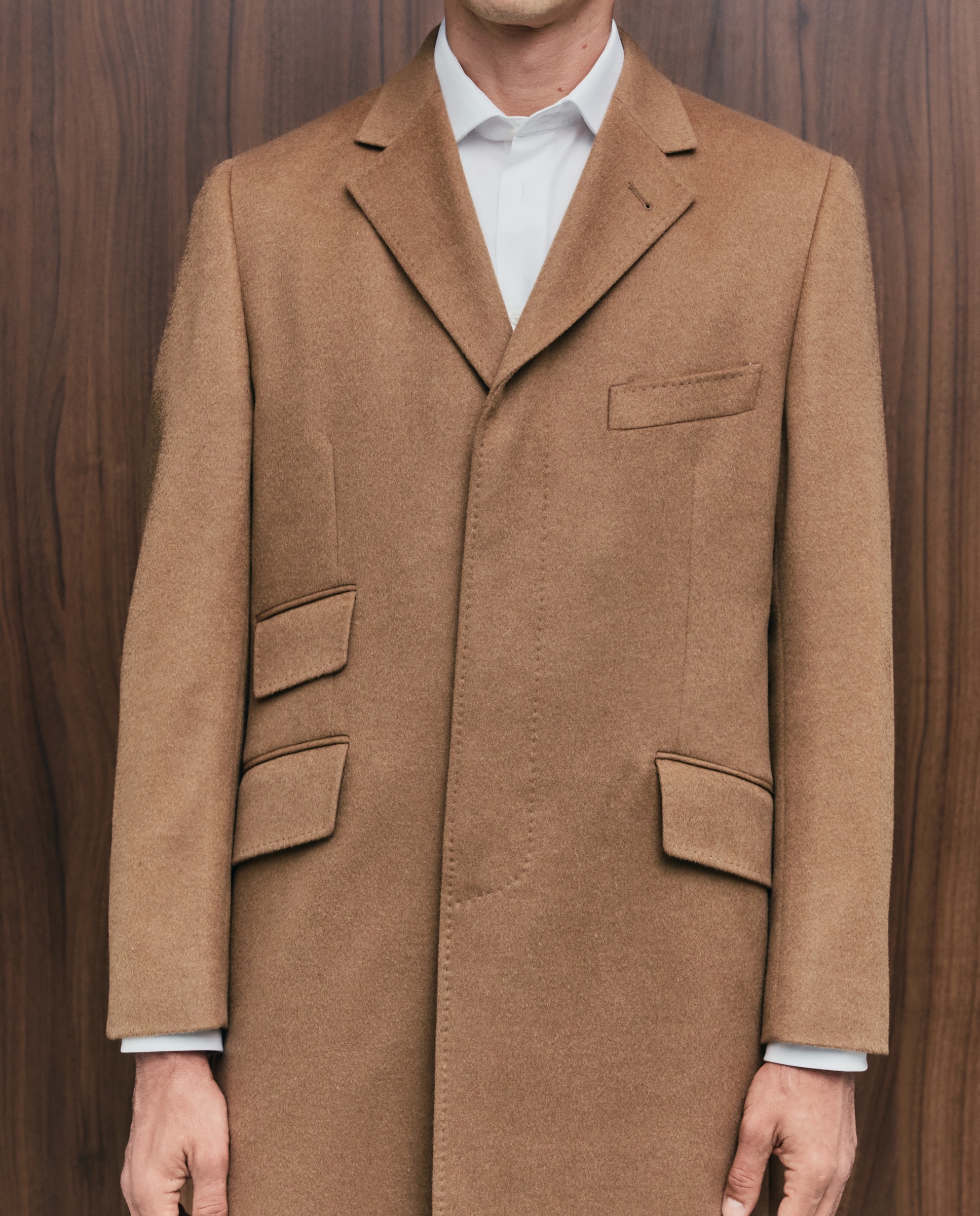 Abrigo clásico paño lana/casmere hombre - Emidio Tucci - Camel Camel-3
