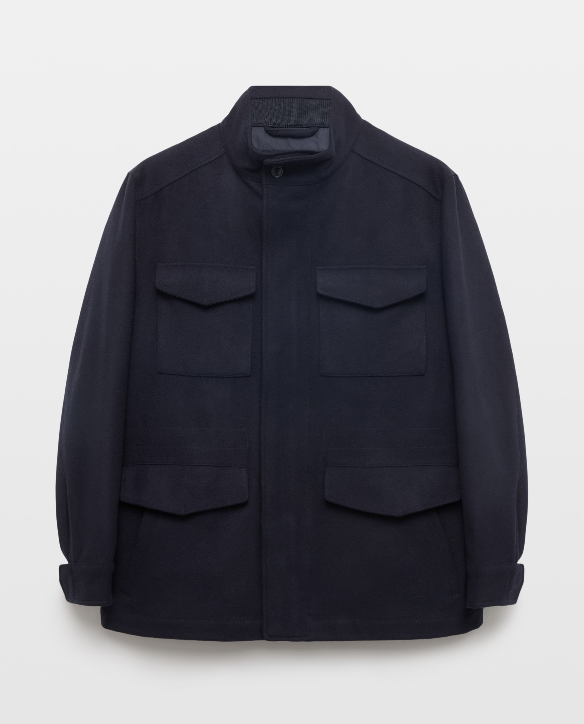 Field Jacket de Pano de Lã/Poliéster 5