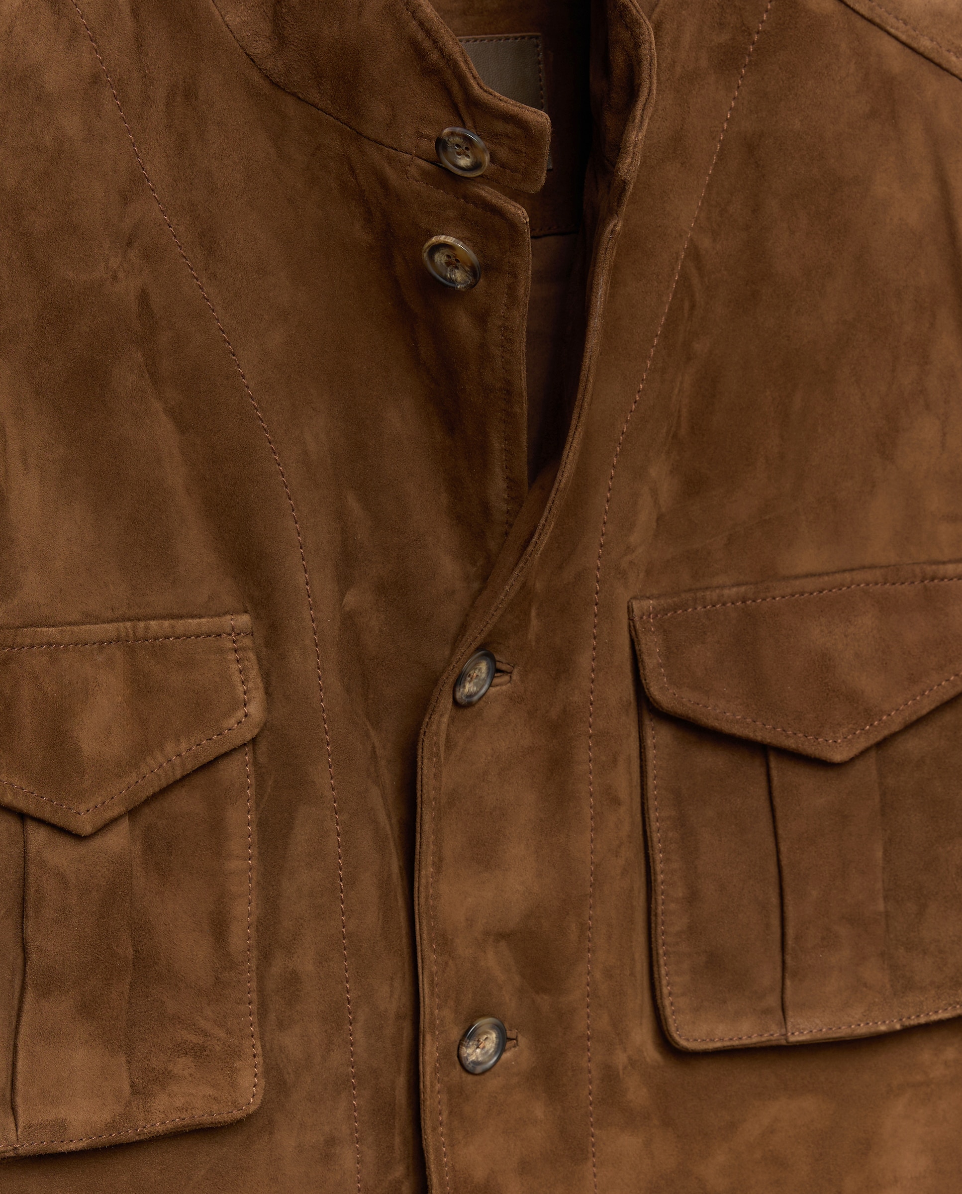 Casaco Safari em Camurça Caqui-7