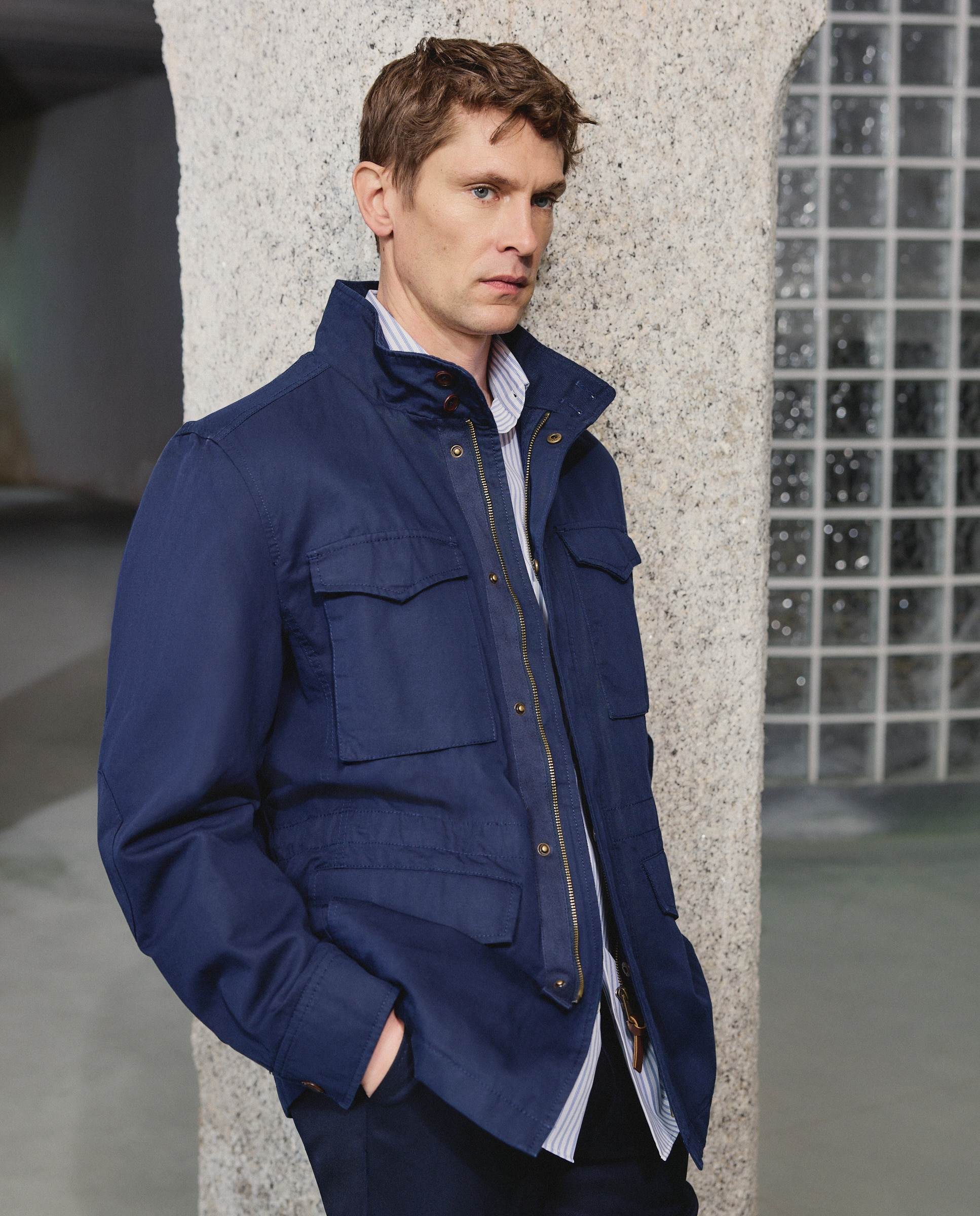 Imagem 0 de Field Jacket Ligeiro com Mistura de Algodão e Linho