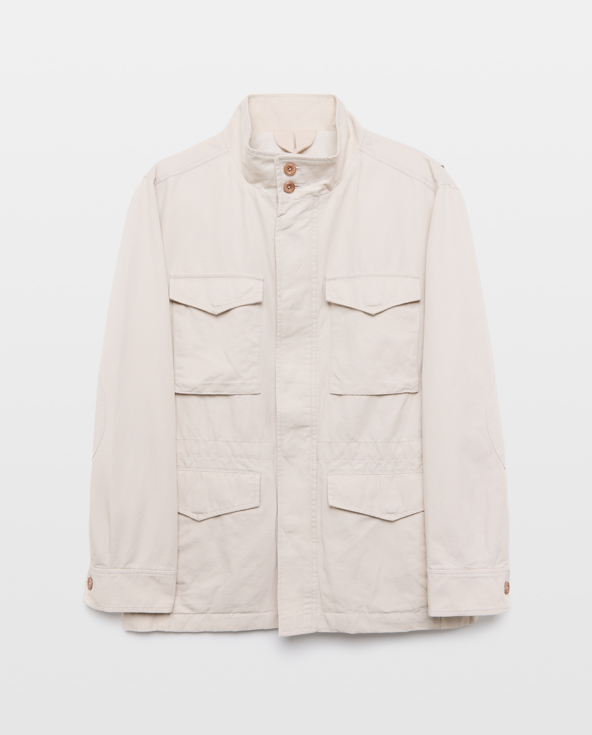 Field Jacket Ligeiro com Mistura de Algodão e Linho Pedra-6