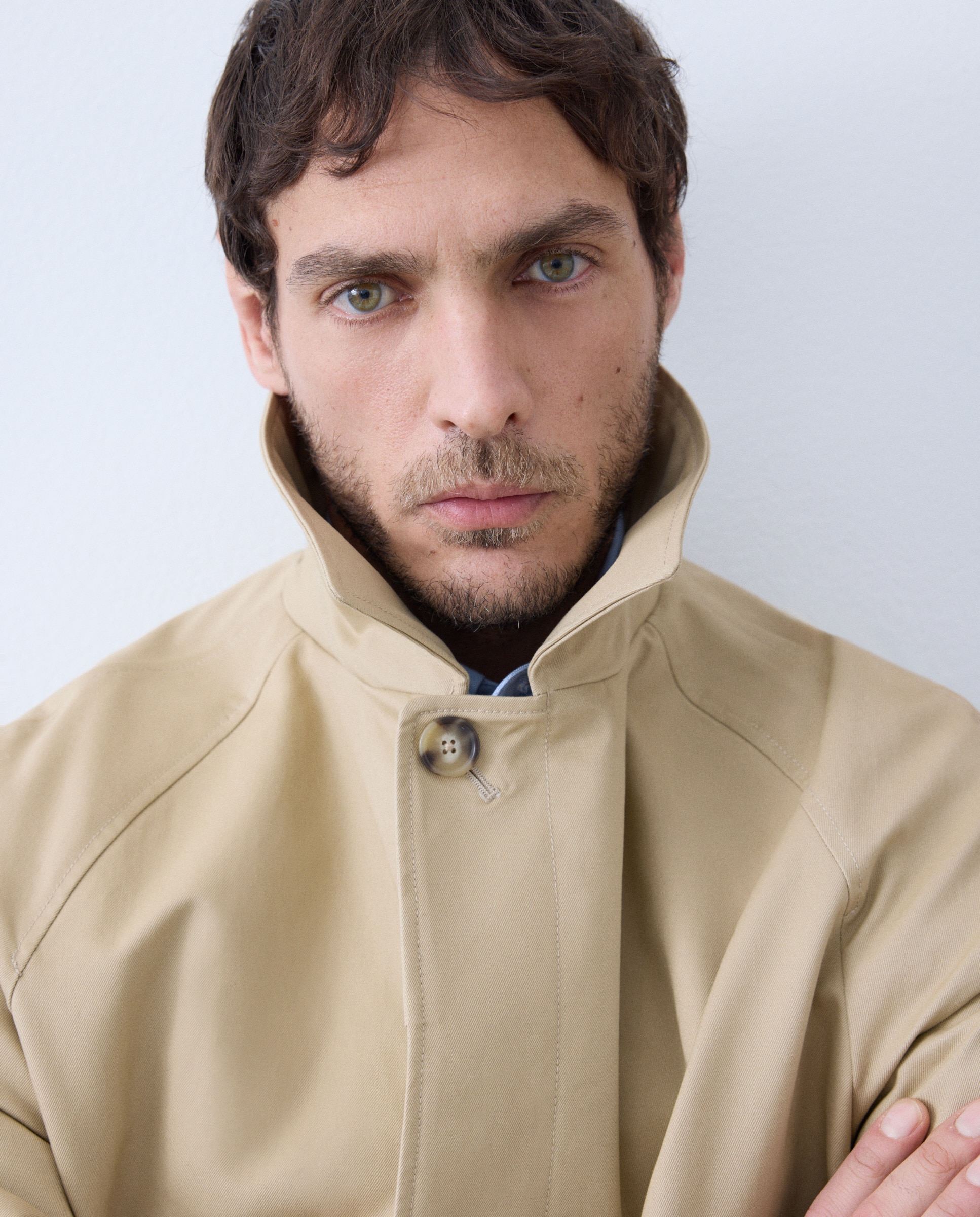 Gabardine Clássica de Algodão Bege-5