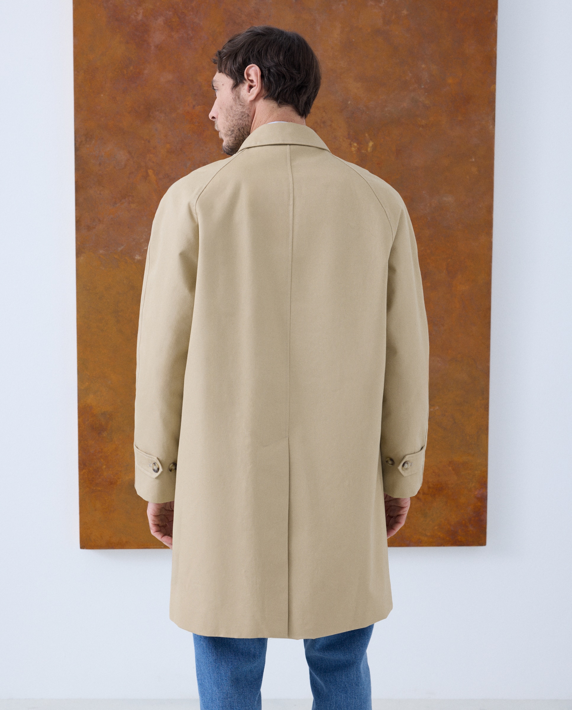 Gabardine Clássica de Algodão Bege-6