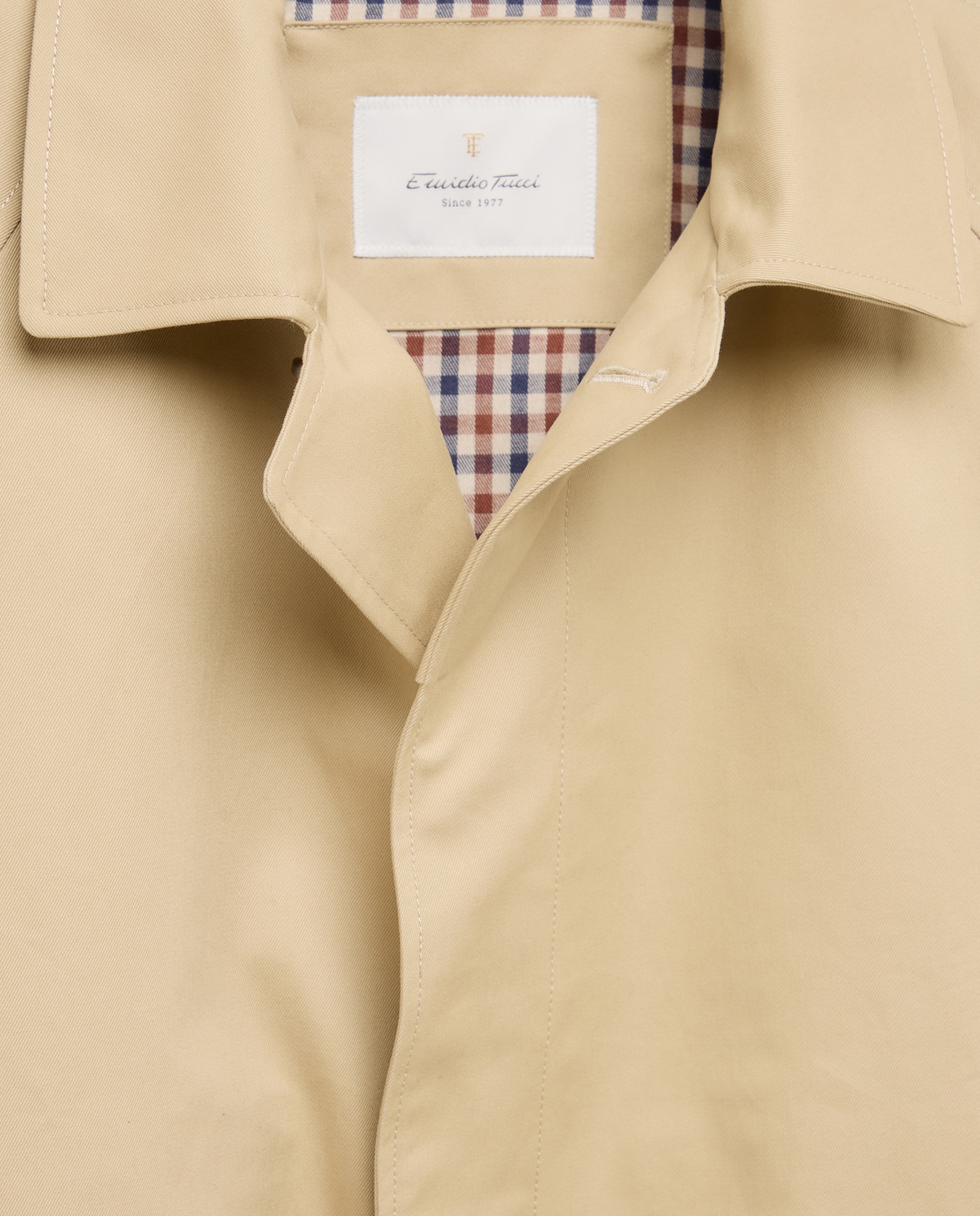 Gabardine Clássica de Algodão Bege-8