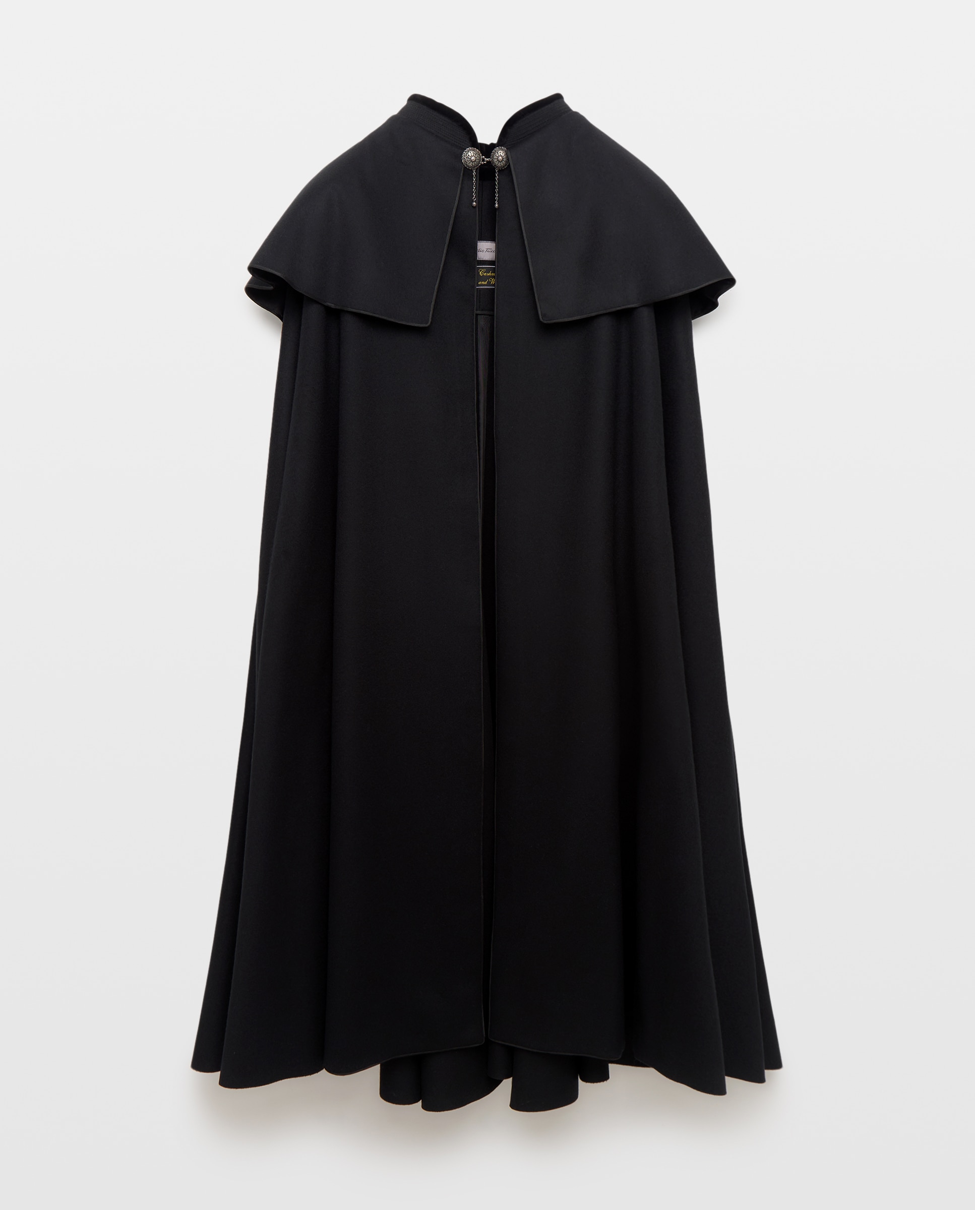 Capa Espanhola de Lã-Caxemira Preto-5