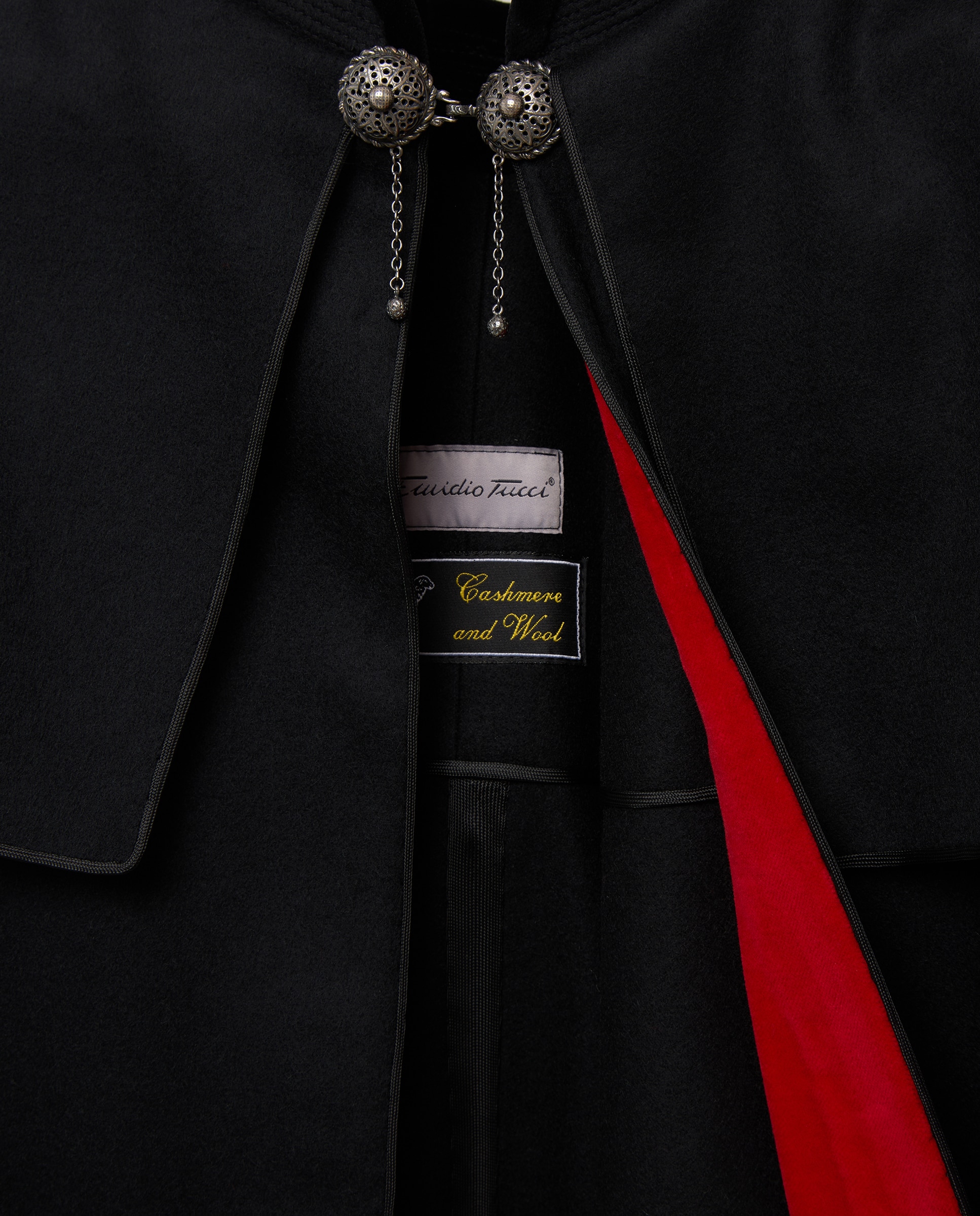 Capa Espanhola de Lã-Caxemira Preto-6
