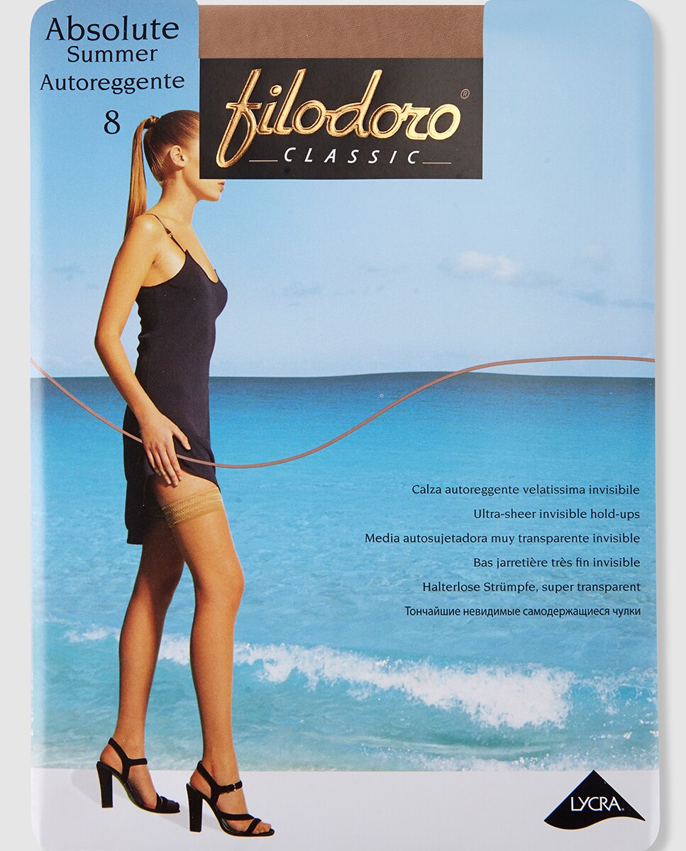 Meias de verão de 8 deniers de mulher Filodoro de autosuporte Areia-2