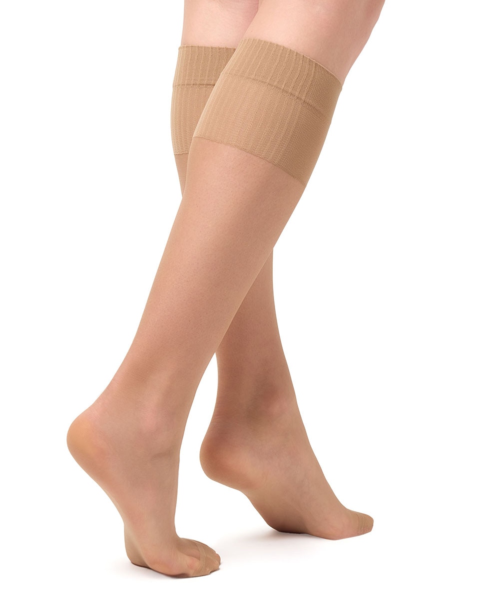 Pack de dos minimedias de 20 deniers con elástico antipresión - Filodoro - Beige Beige-3