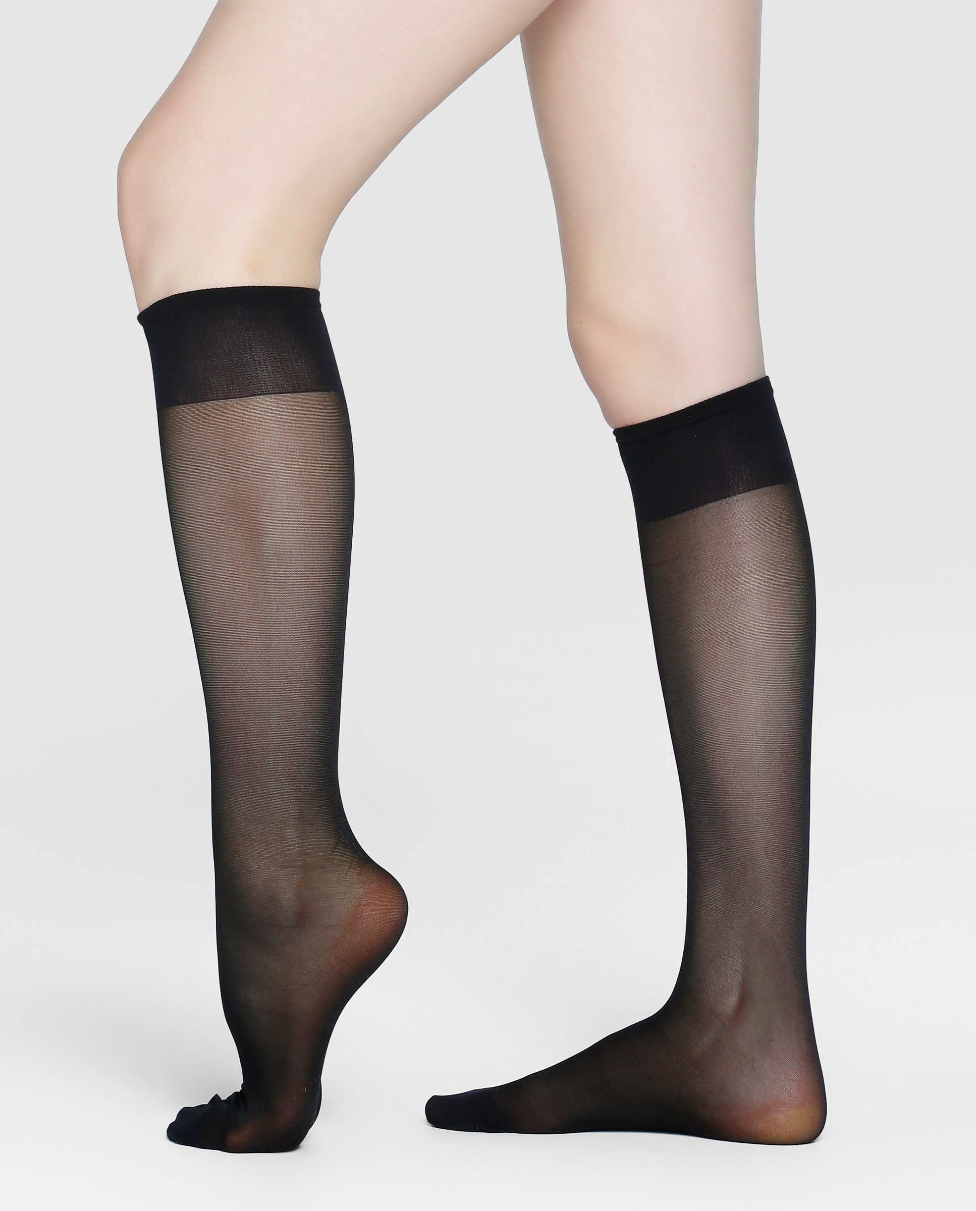 Pack de dois pares de minimeias de 40 deniers de mulher Platino Preto-2