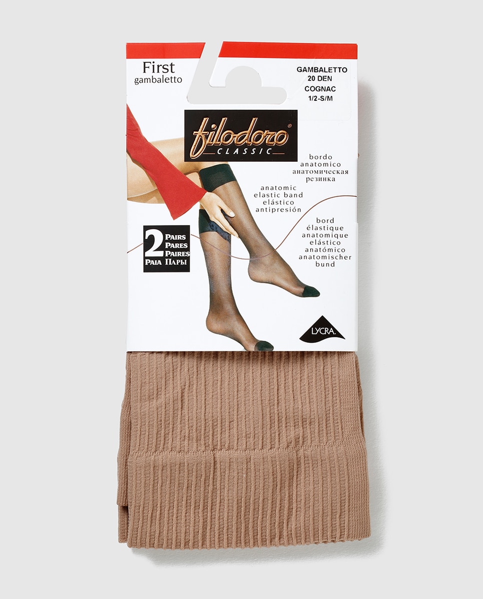 Pack de dos minimedias de 20 deniers con elástico antipresión - Filodoro - Topo Topo-2