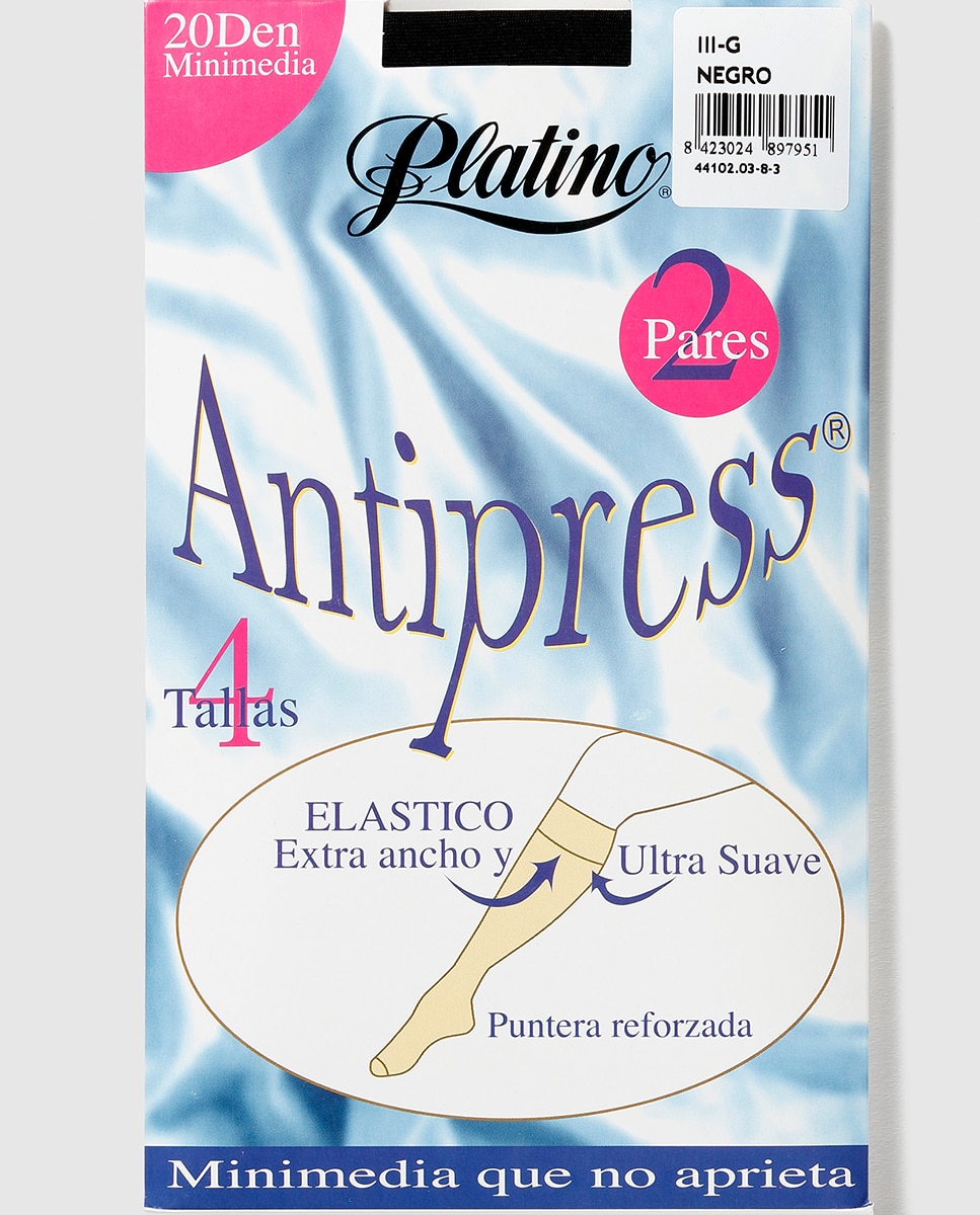 Imagem 0 de Pack de dedos pares de minimeias de 20 deniers de mulher Platino