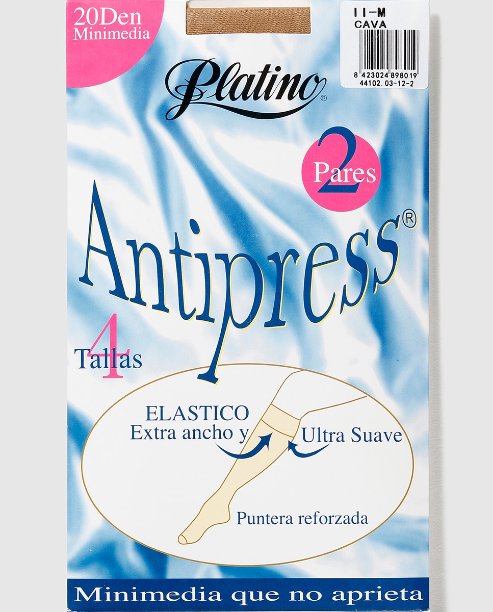 Imagem 0 de Pack de dedos pares de minimeias de 20 deniers de mulher Platino
