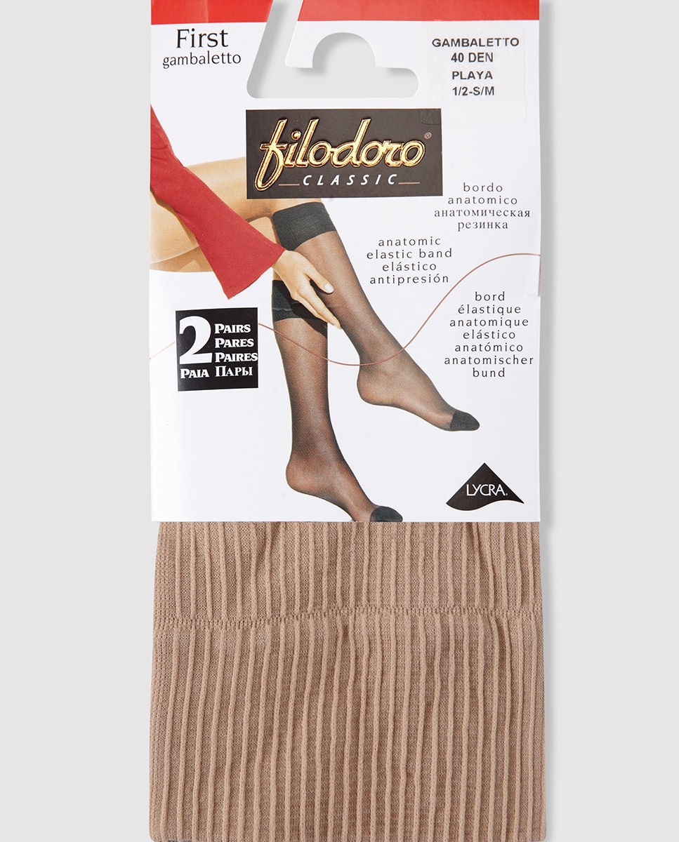 Pack de dos minimedias de 40 deniers con elástico antipresión - Filodoro - Arena Arena-2