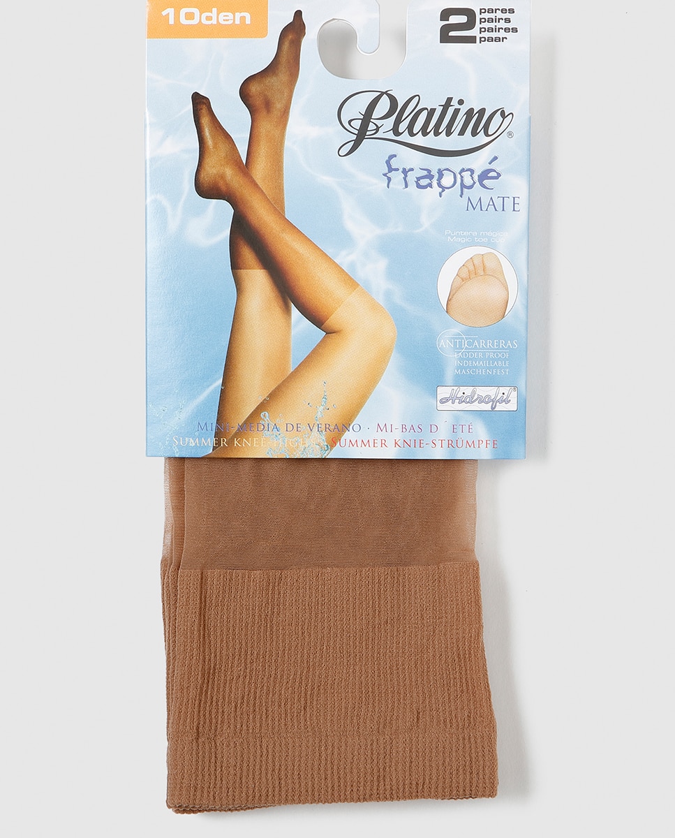 Pack de dois pares de mini meias Frappé Platino de 10 deniers Scala-1