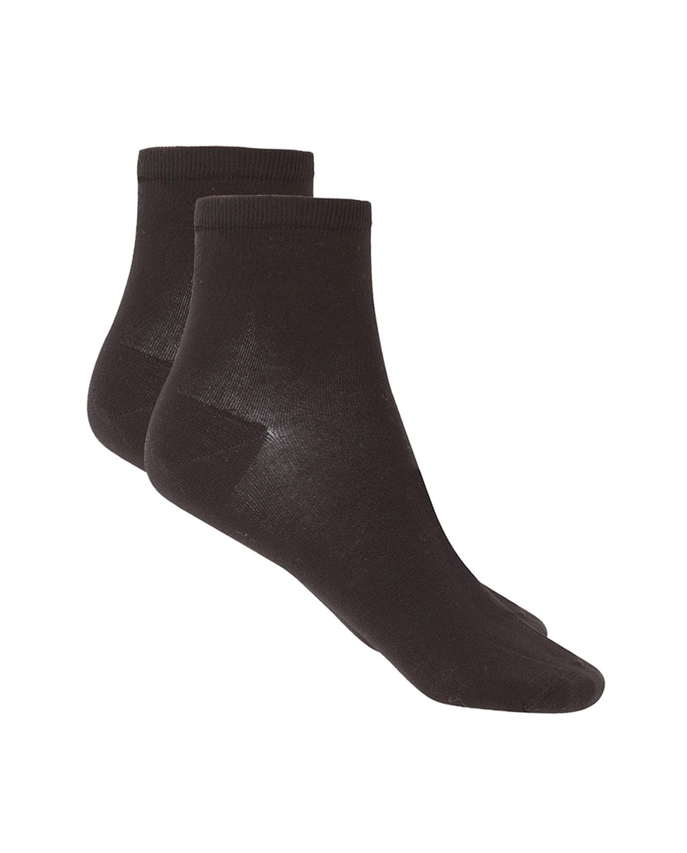 Meias pelo Tornozelo Lisas com Fio da Escócia. Produto Fabricado em Espanha Preto-1