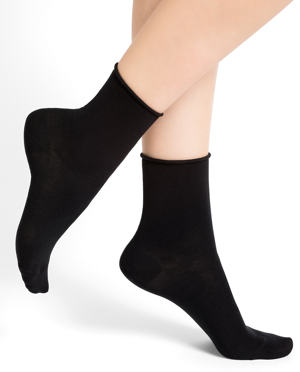 Calcetín de mujer Bleuforêt liso - Negro Negro-2
