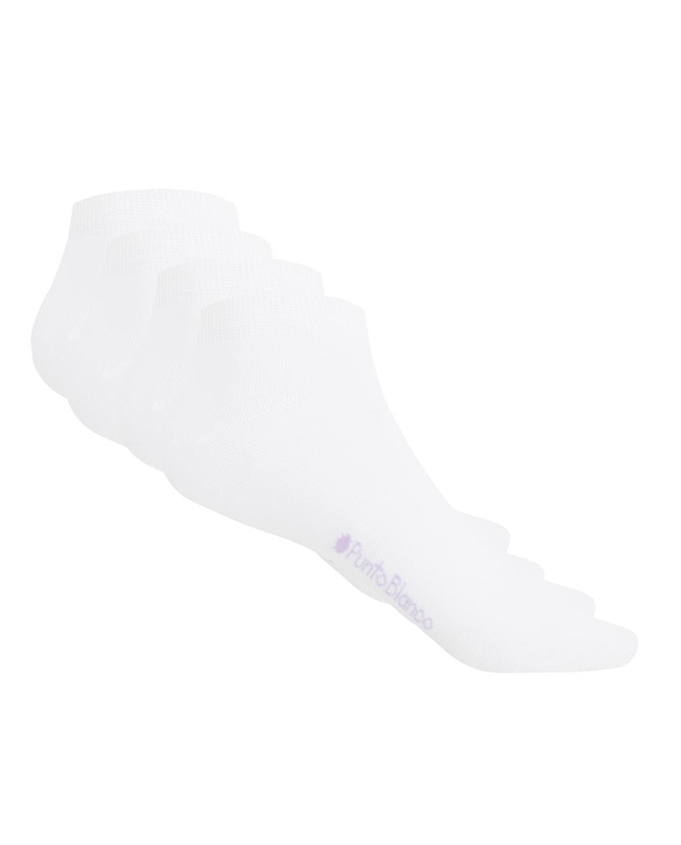 Imagen 0 de Pack de dos pares de calcetines de mujer Punto Blanco lisos Blanco