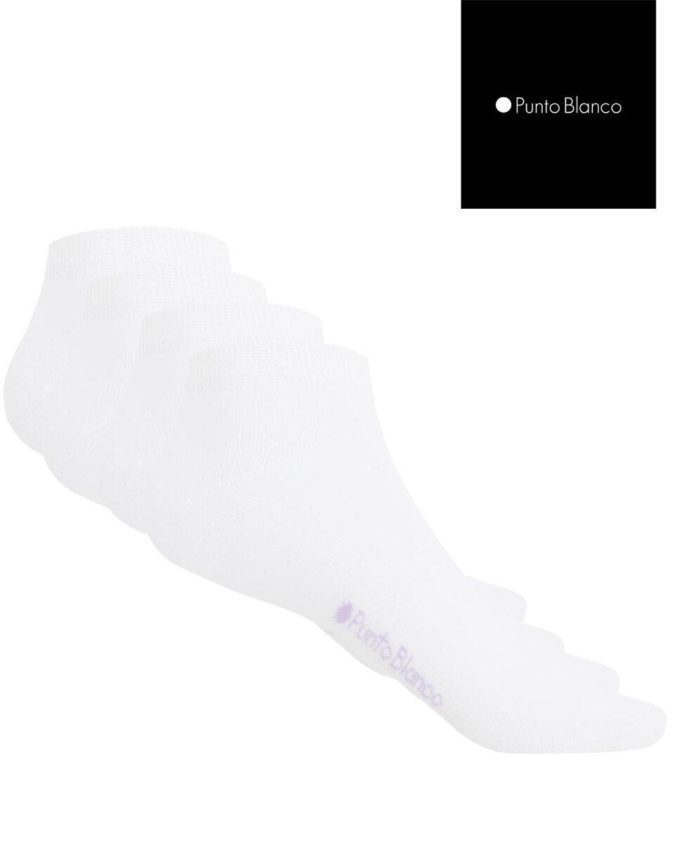 Pack de dois pares de meias de mulher Punto Blanco lisas Branco-2
