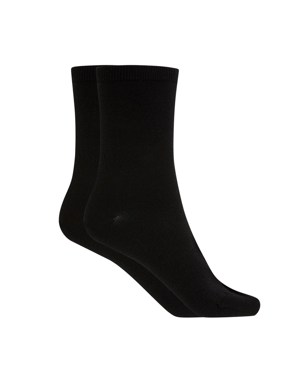 Meias Curtas de Algodão - Largura Especial. Produto Fabricado em Espanha Preto-1