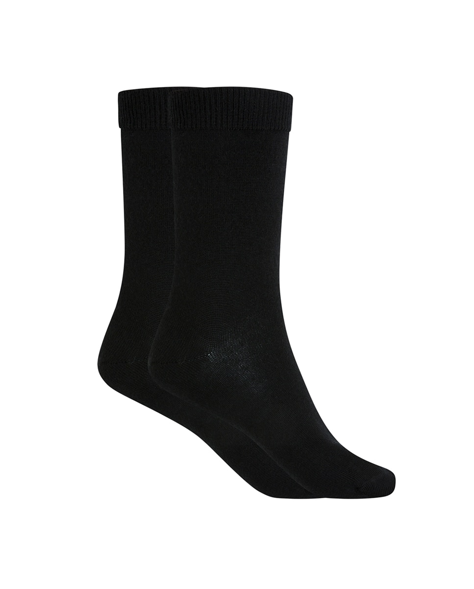 Meias Curtas de Lã Merino Lisas. Produto Fabricado em Espanha Preto-1