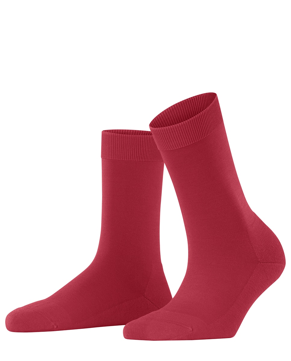 Meias Lisas de Lã-Lyocell. Caxemira Vermelho-3