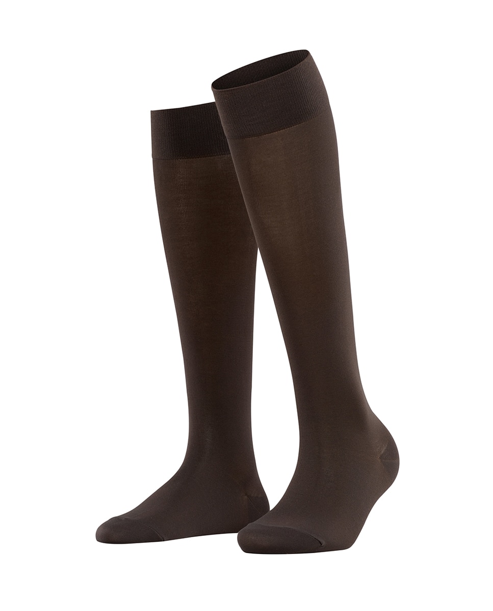 Calcetines altos de mujer básicos de algodón - Falke - Marrón Marrón-3