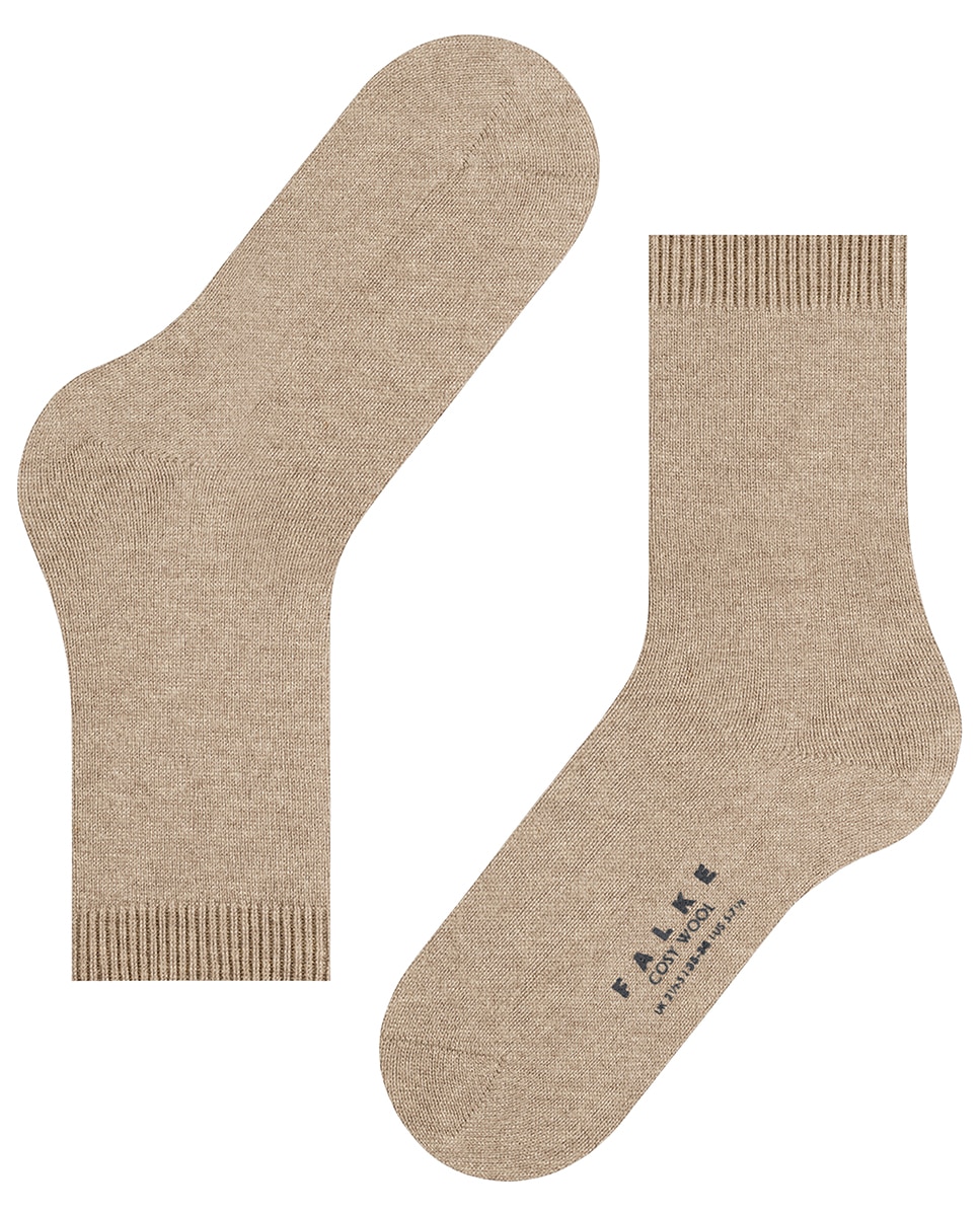Calcetin basico con cashemira y lana pura de mujer - Falke - Natural Natural-4