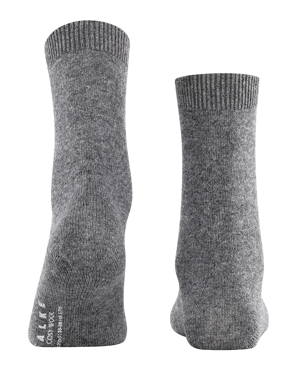 Calcetin basico con cashemira y lana pura de mujer - Falke - Gris Gris-2