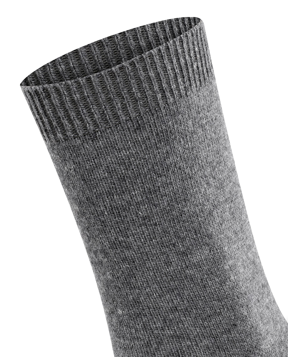 Calcetin basico con cashemira y lana pura de mujer - Falke - Gris Gris-5