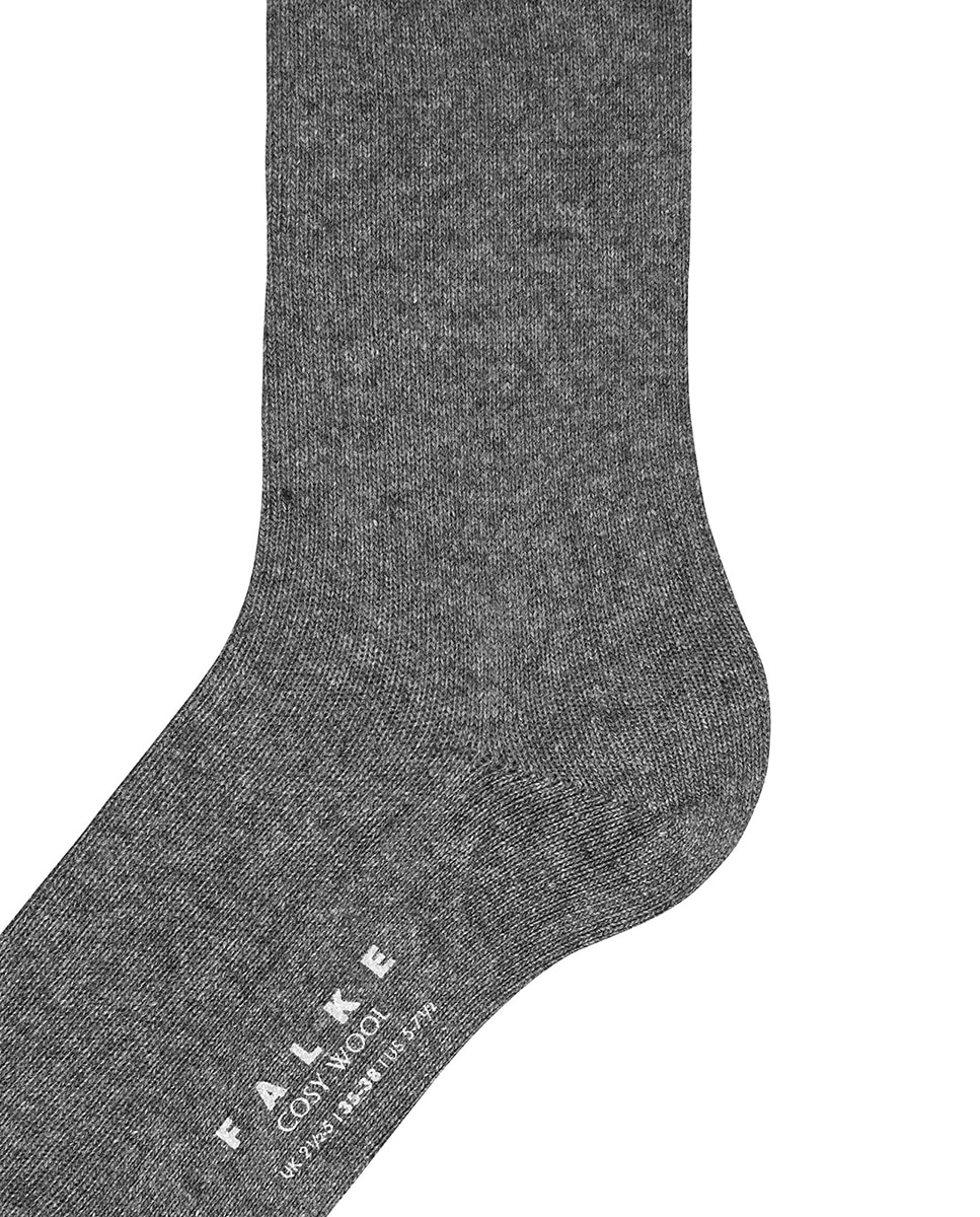 Calcetin basico con cashemira y lana pura de mujer - Falke - Gris Gris-6
