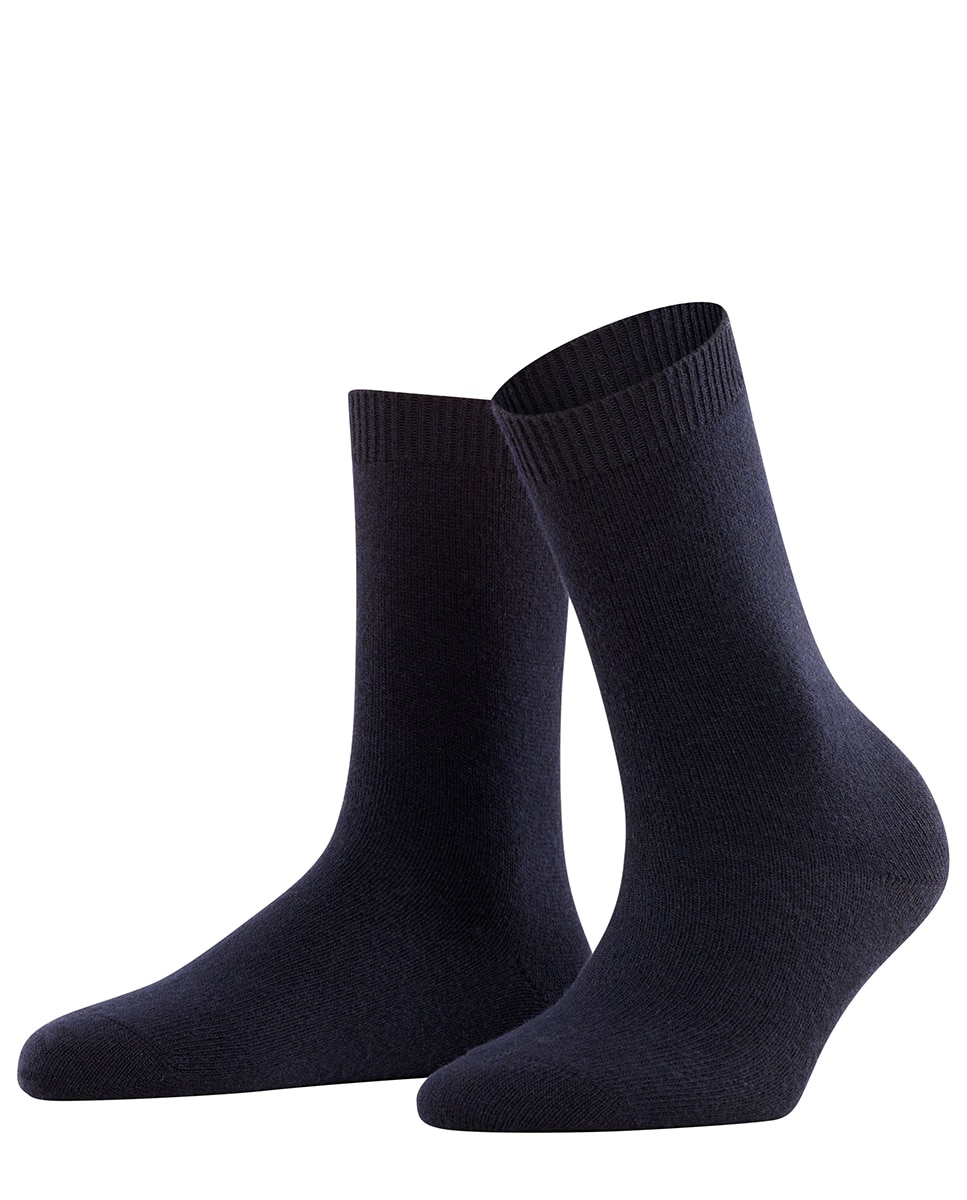 Calcetin basico con cashemira y lana pura de mujer - Falke - Azul Azul-3