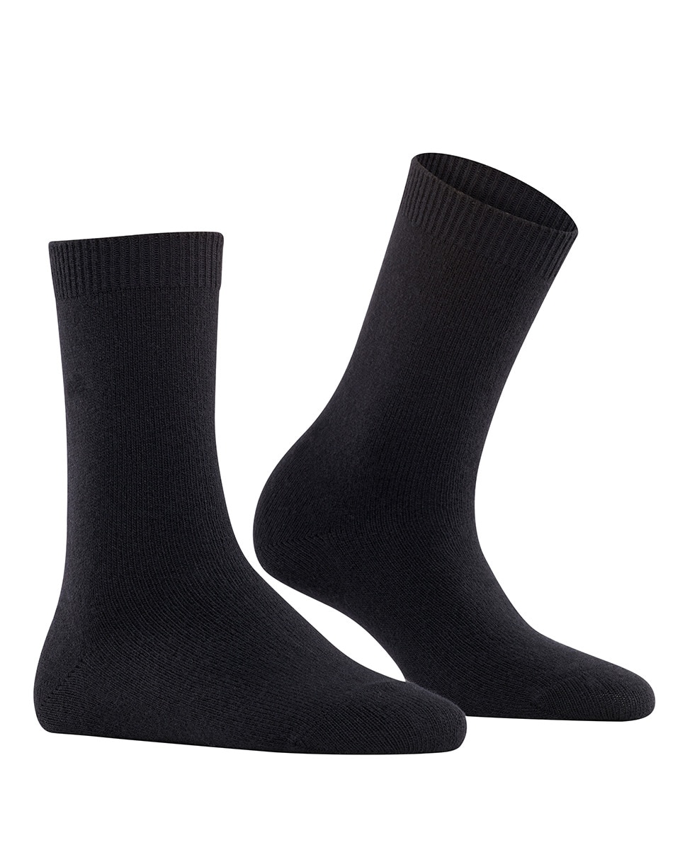 Calcetin basico con cashemira y lana pura de mujer - Falke - Negro Negro-1