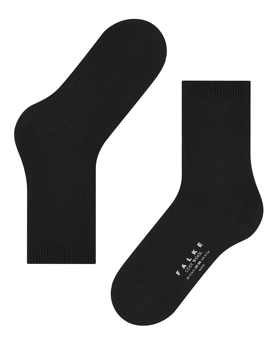 Calcetin basico con cashemira y lana pura de mujer - Falke - Negro Negro-4