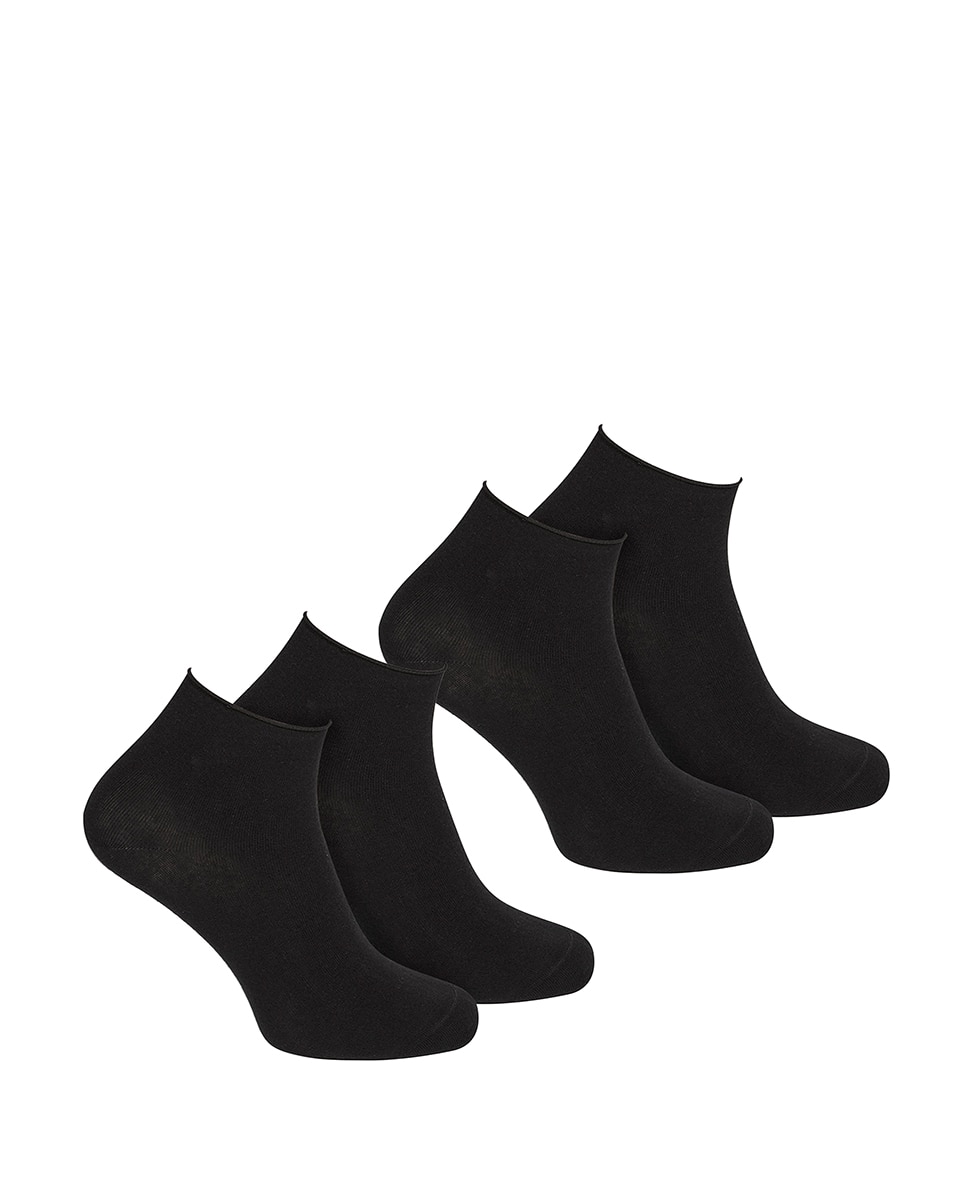 Pack de dos pares de calcetines de mujer Soxland blancos - Negro Negro-1