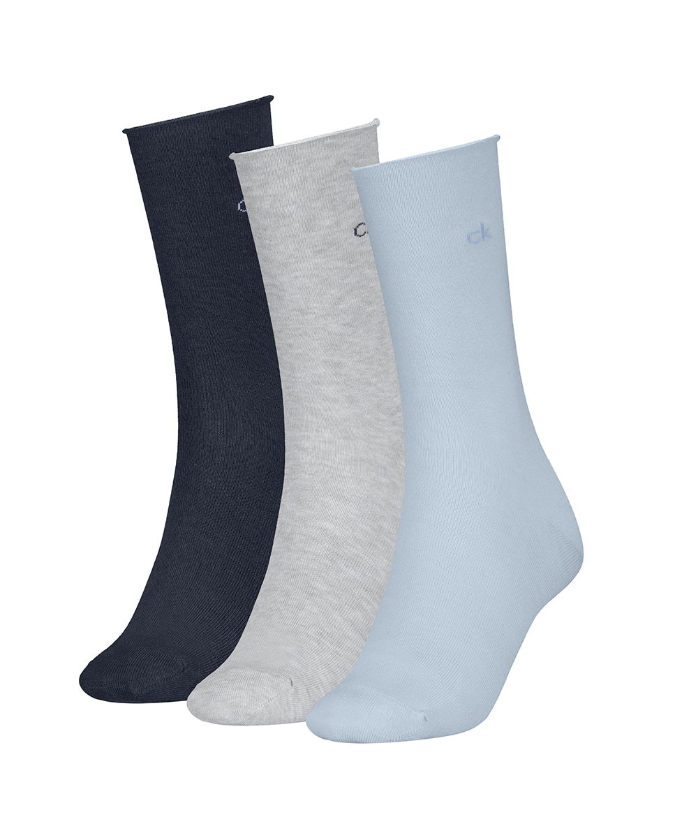 Meias Clássicas (Pack de 3 Pares) Azul-claro-1