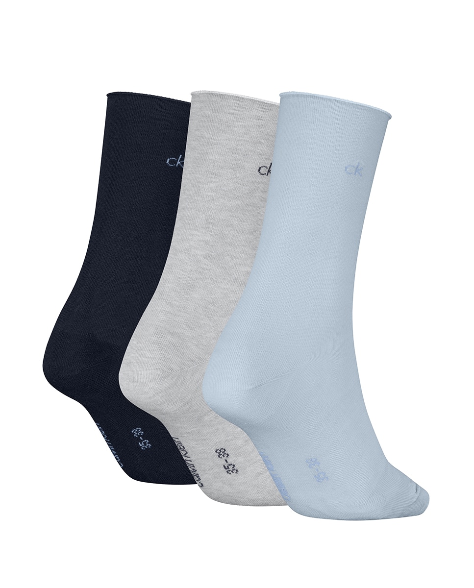 Meias Clássicas (Pack de 3 Pares) Azul-claro-2