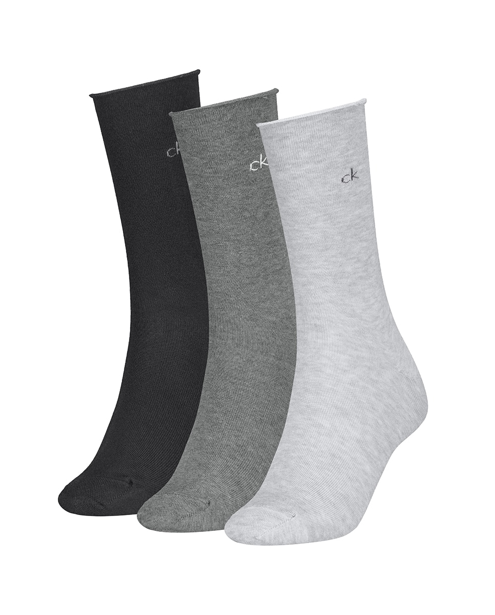 Meias Clássicas (Pack de 3 Pares) Cinzento-escuro-1