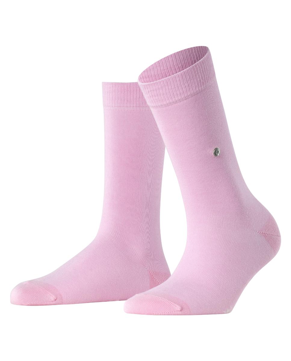 Meias lisas de algodão Rosa-3