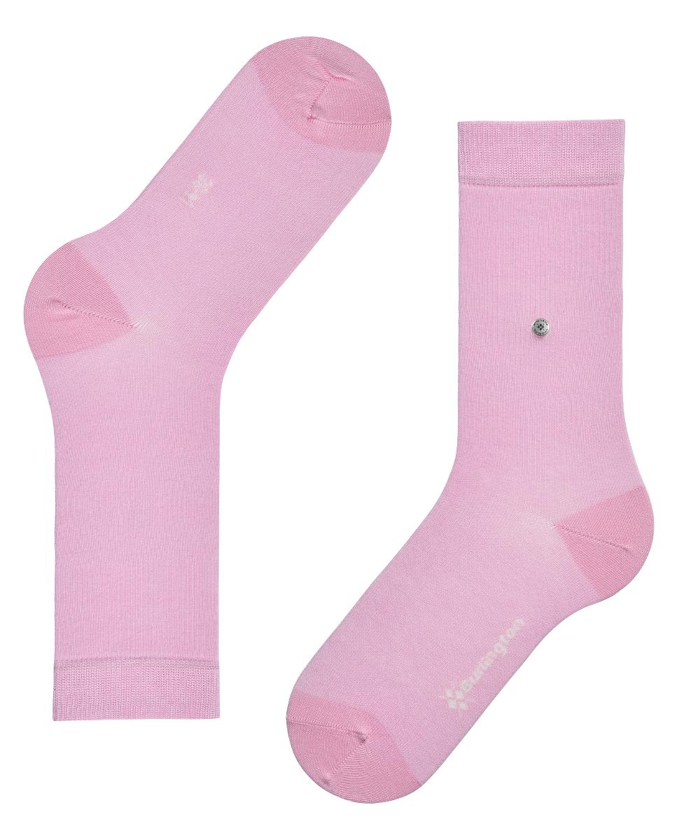 Meias lisas de algodão Rosa-4