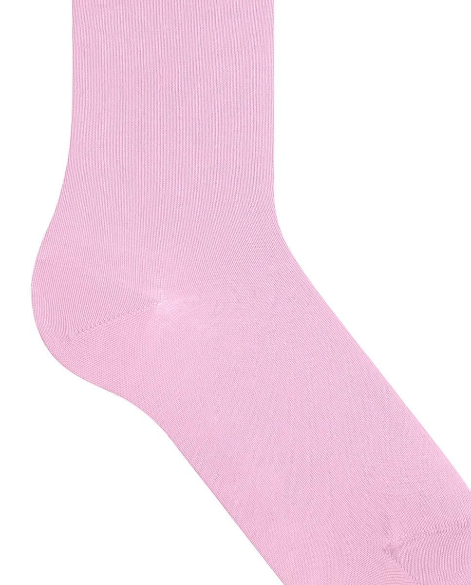 Meias lisas de algodão Rosa-6