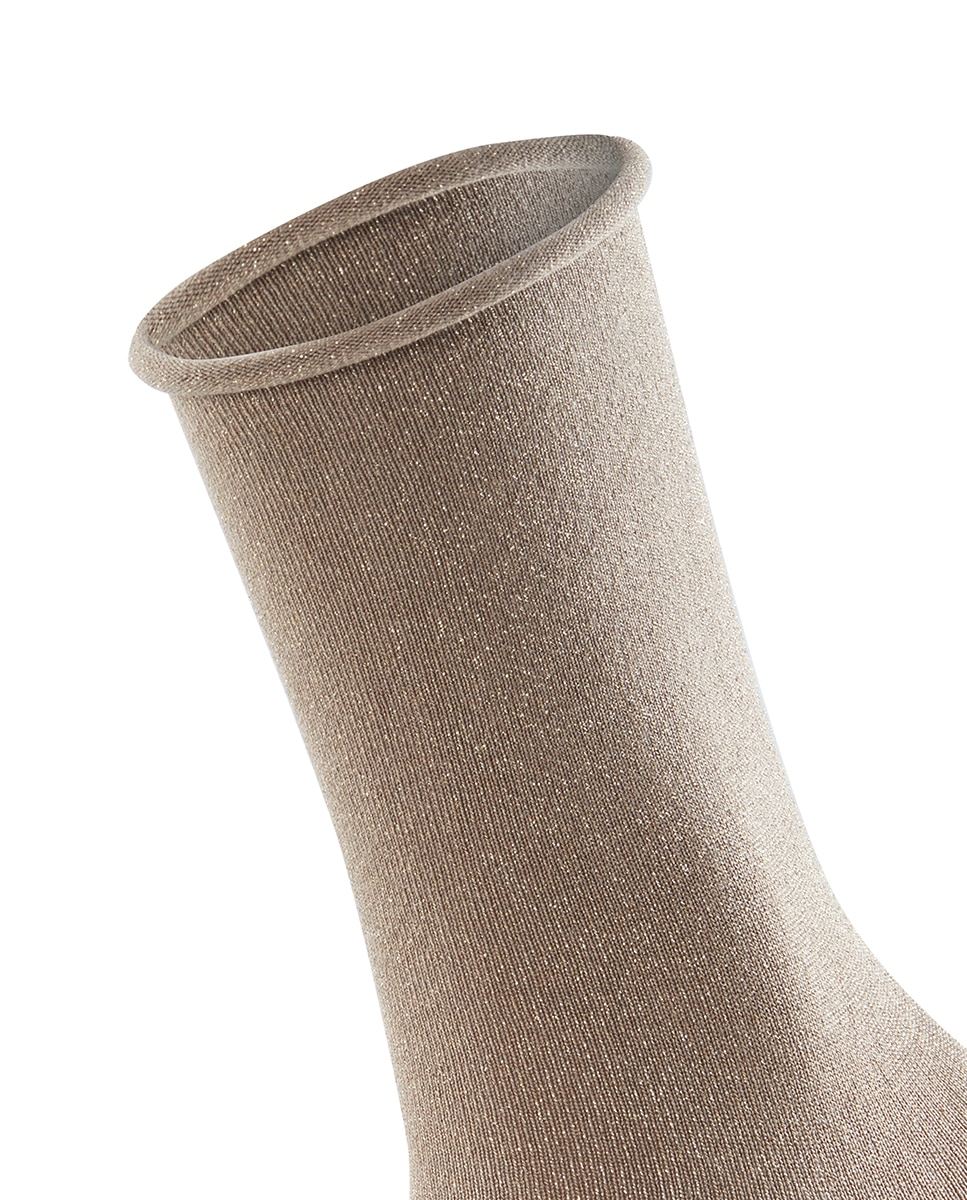 Meias Suaves com Lyocell e Efeito de Fio Metalizado Bege-5