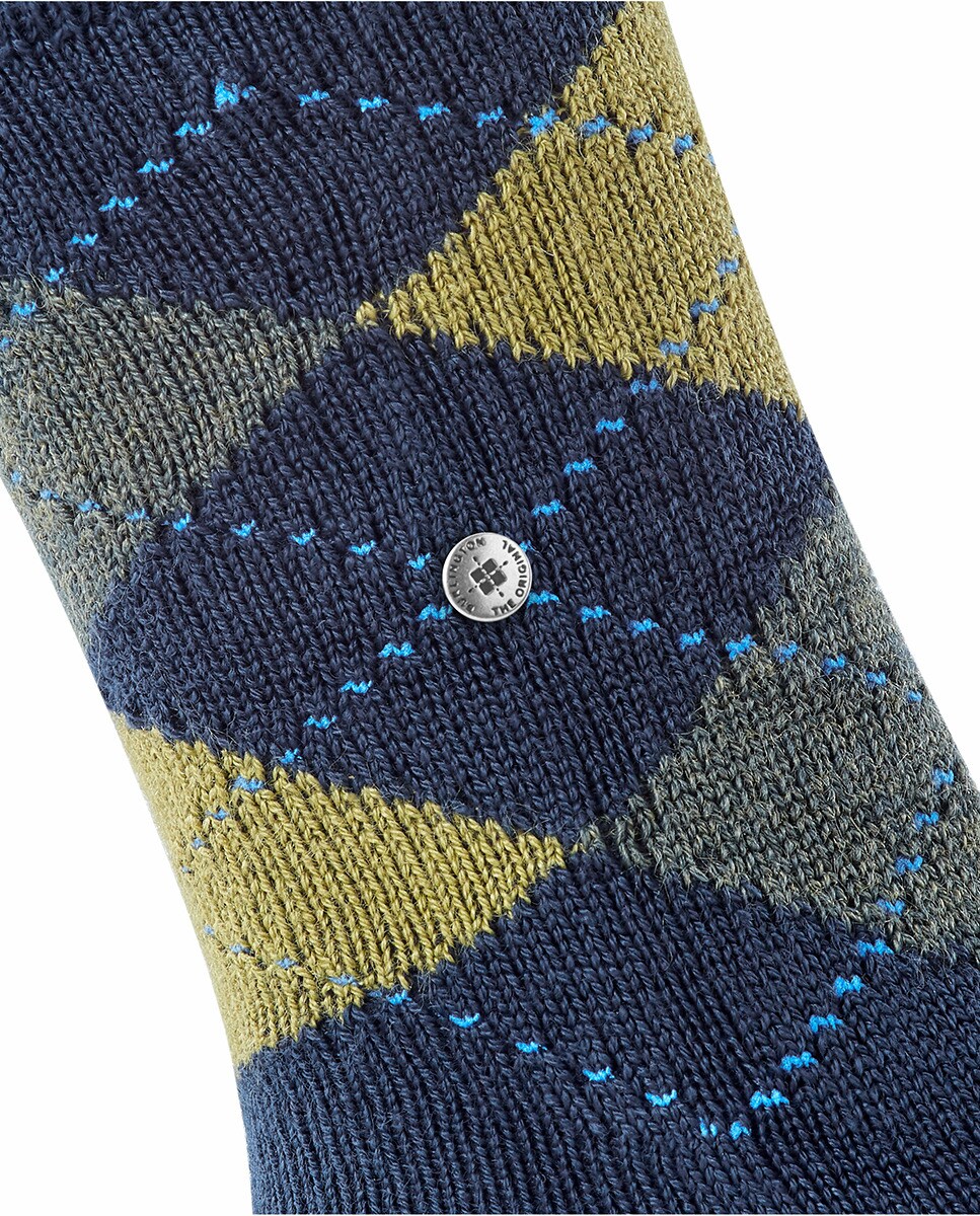 Meias compridas de mulher Burlington com estampado de losangos Azul-5