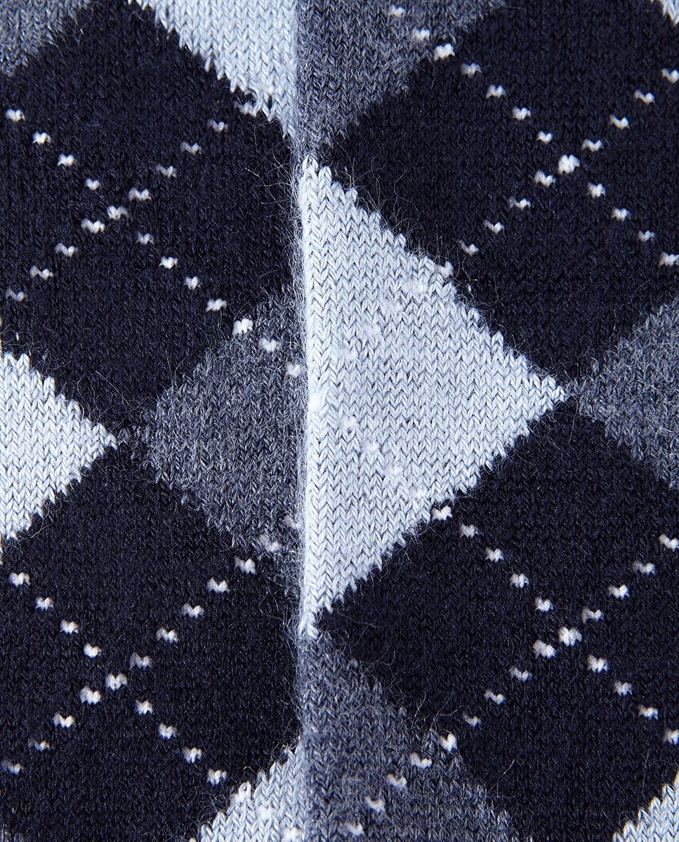 Meias altas de mulher Burlington com estampado de losangos Cinzento-escuro-2